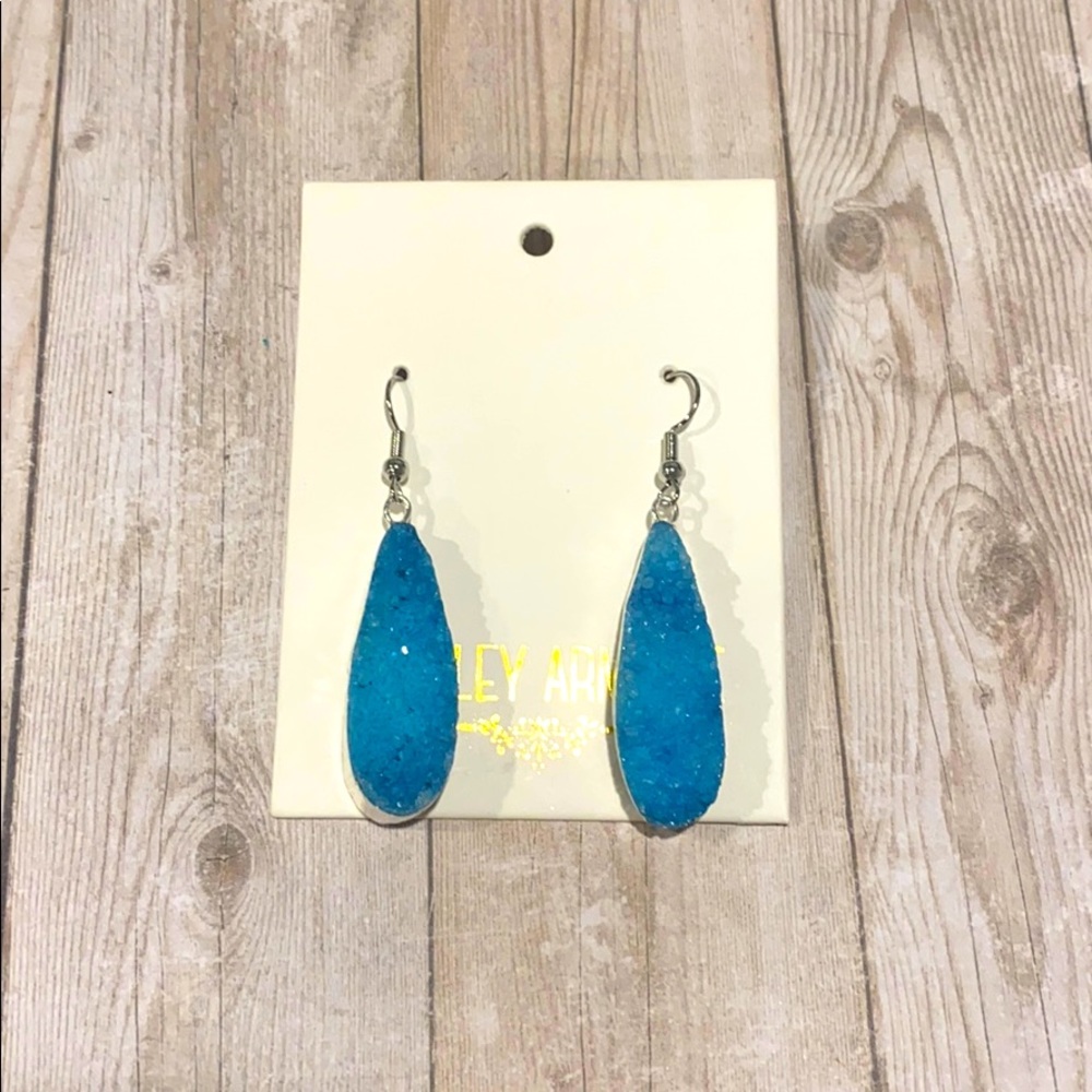 Silver Azure Drop Earrings